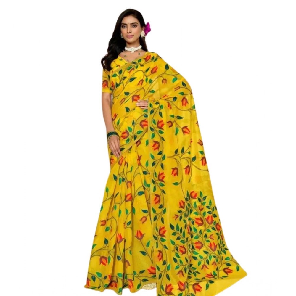 PID-65160-Women-s-Georgette-Printed-Saree-With-Unstitched-Blouse-5-5-Mtr-Yellow-1-1000x1000-1.webp Women's Georgette Printed Saree With Unstitched Blouse 5.5Mtr (Yellow) - Image 1