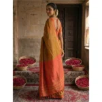 Women's Cotton Printed Saree With Unstitched Blouse 5.5Mtr (Mustrad) - Image 4