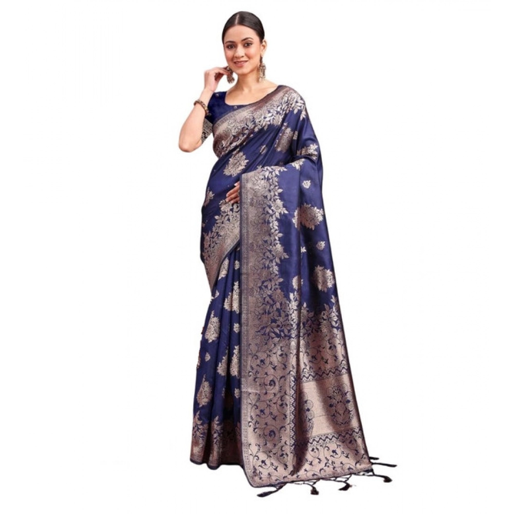 PID-65265-Women-s-Banarasi-Silk-Printed-Saree-With-Unstitched-Blouse-5-5-Mtr-Navy-Blue-1-1000x1000-1.webp Women's Banarasi Silk Printed Saree With Unstitched Blouse 5.5Mtr (Navy Blue) - Image 1