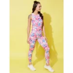 Women's Polyester Lycra Printed Sleeveless Active Wear (Multicolor) - Image 3