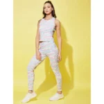 Women's Polyester Lycra Printed Sleeveless Active Wear (Multicolor) - Image 2