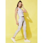 Women's Polyester Lycra Printed Sleeveless Active Wear (Multicolor) - Image 3