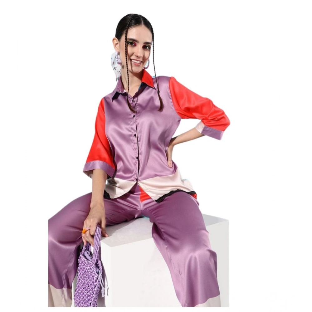 PID-65327-Women-s-Satin-Colour-Block-Long-Sleeves-Co-Ord-Set-Purple-Multi-1-1000x1000-1.webp Women's Satin Colour Block Long Sleeves Co-Ord Set (Multicolor) - Image 1