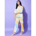 Women's Polyester Colour Blocking 3-4th Sleeve Co-Ord Set (Multicolor) - Image 5