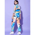 Women's Polyester Colour Blocking 3-4th Sleeve Co-Ord Set (Multicolor) - Image 5