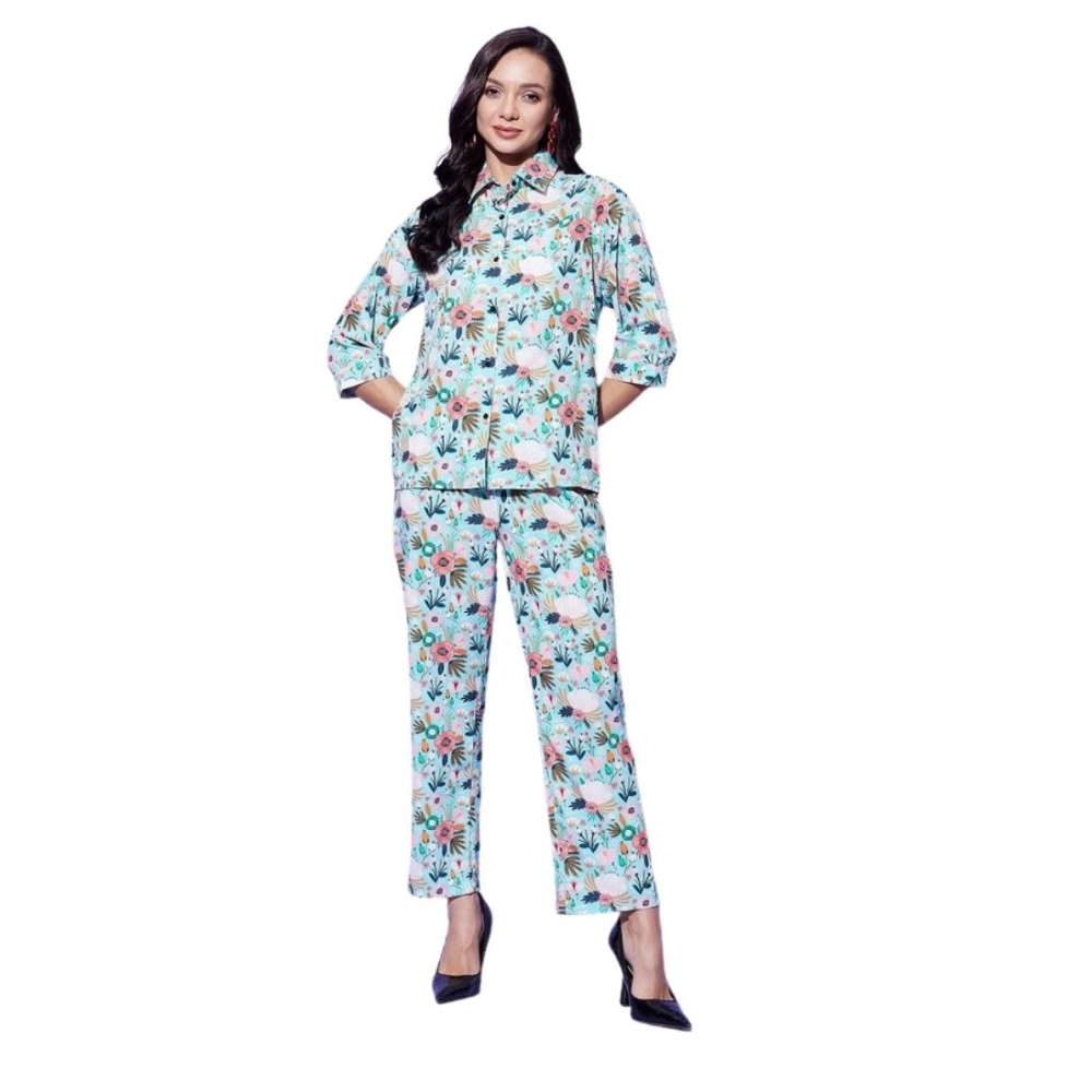 PID-65337-Women-s-Polyester-Floral-3-4th-Sleeve-Co-Ord-Set-Green-1-1000x1000-1.webp Women's Polyester Floral 3-4th Sleeve Co-Ord Set (Multicolor) - Image 1