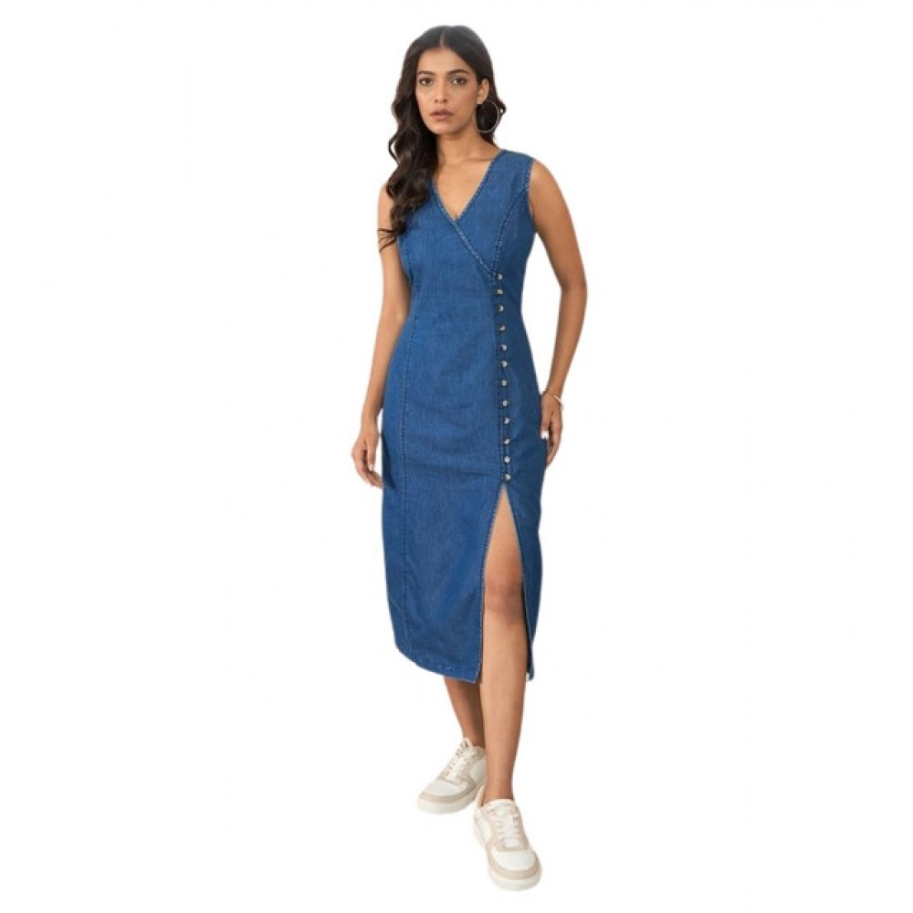 PID-65381-Women-s-Denim-Solid-Sleeveless-Dress-Blue-1-1000x1000-1.webp Women's Denim Solid Sleeveless Dress (Blue) - Image 1