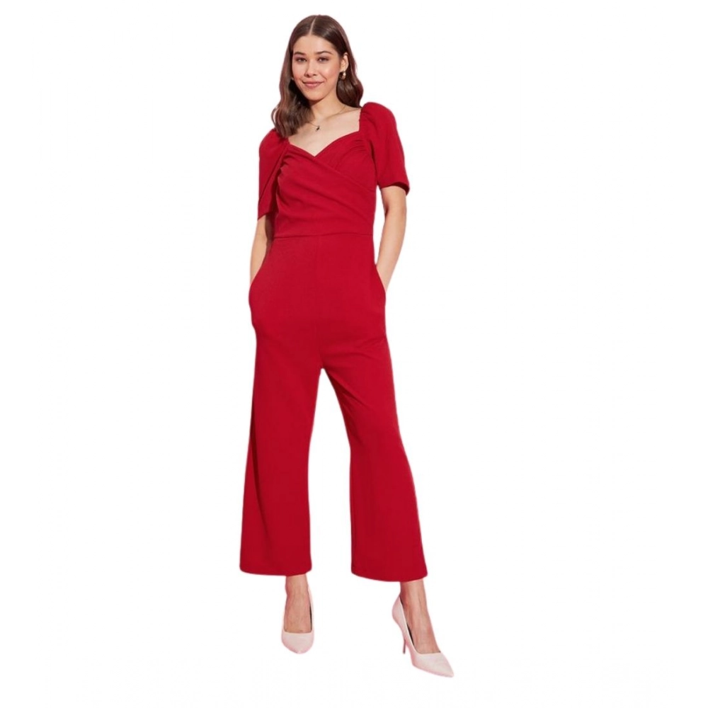 PID-65395-Women-s-Polyester-Lycra-Solid-Puff-Sleeve-Jumpsuit-Red-1-1000x1000-1.webp Women's Polyester Lycra Solid Puff Sleeve Jumpsuit (Red) - Image 1