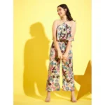 Girl's Polyester Crepe Floral Sleeveless Jumpsuit (Multicolor) - Image 5