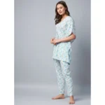 Women's Rayon Floral Kaftan Sleeve Kaftan Sets (Light Blue) - Image 2