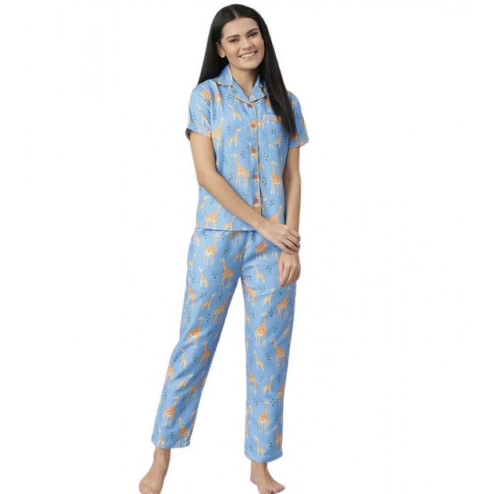 PID-65410-Women-s-Cotton-Blend-Printed-Short-Sleeve-Night-Suit-Blue-1-1000x1000-1.webp Women's Cotton Blend Printed Short Sleeve Night Suit (Blue) - Image 1