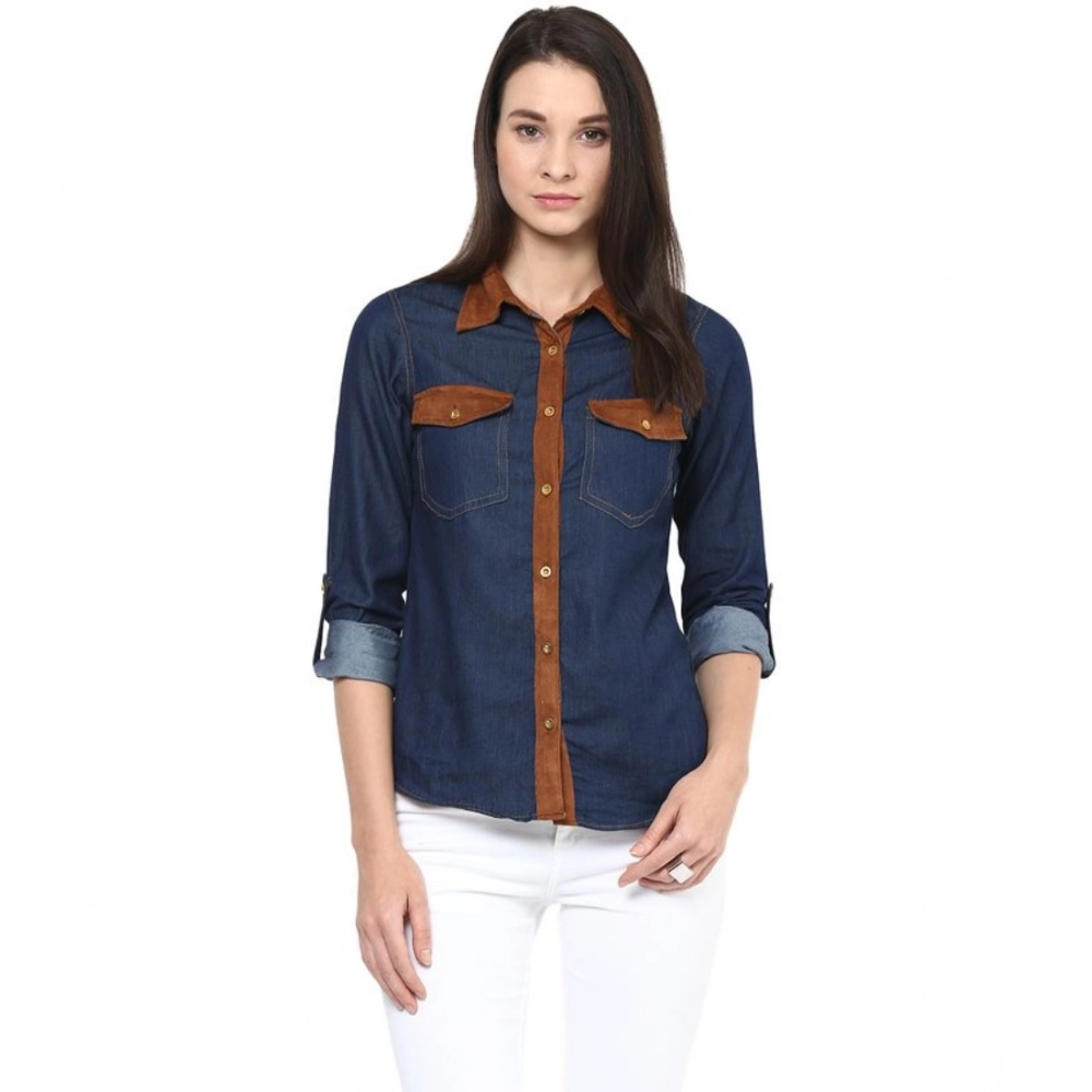 PID-65417-Women-s-Denim-Cotton-based-Solid-Long-Sleeves-Shirt-BLUE-1-1000x1000-1.webp Women's Denim Cotton based Solid Long Sleeves Shirt (Blue) - Image 1