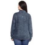 Women's Denim Solid Long Sleeves Shirt (Blue) - Image 5