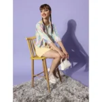 Women's Polyester Floral 3-4th Sleeves Shrug (Multicolor) - Image 2