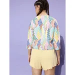 Women's Polyester Floral 3-4th Sleeves Shrug (Multicolor) - Image 5