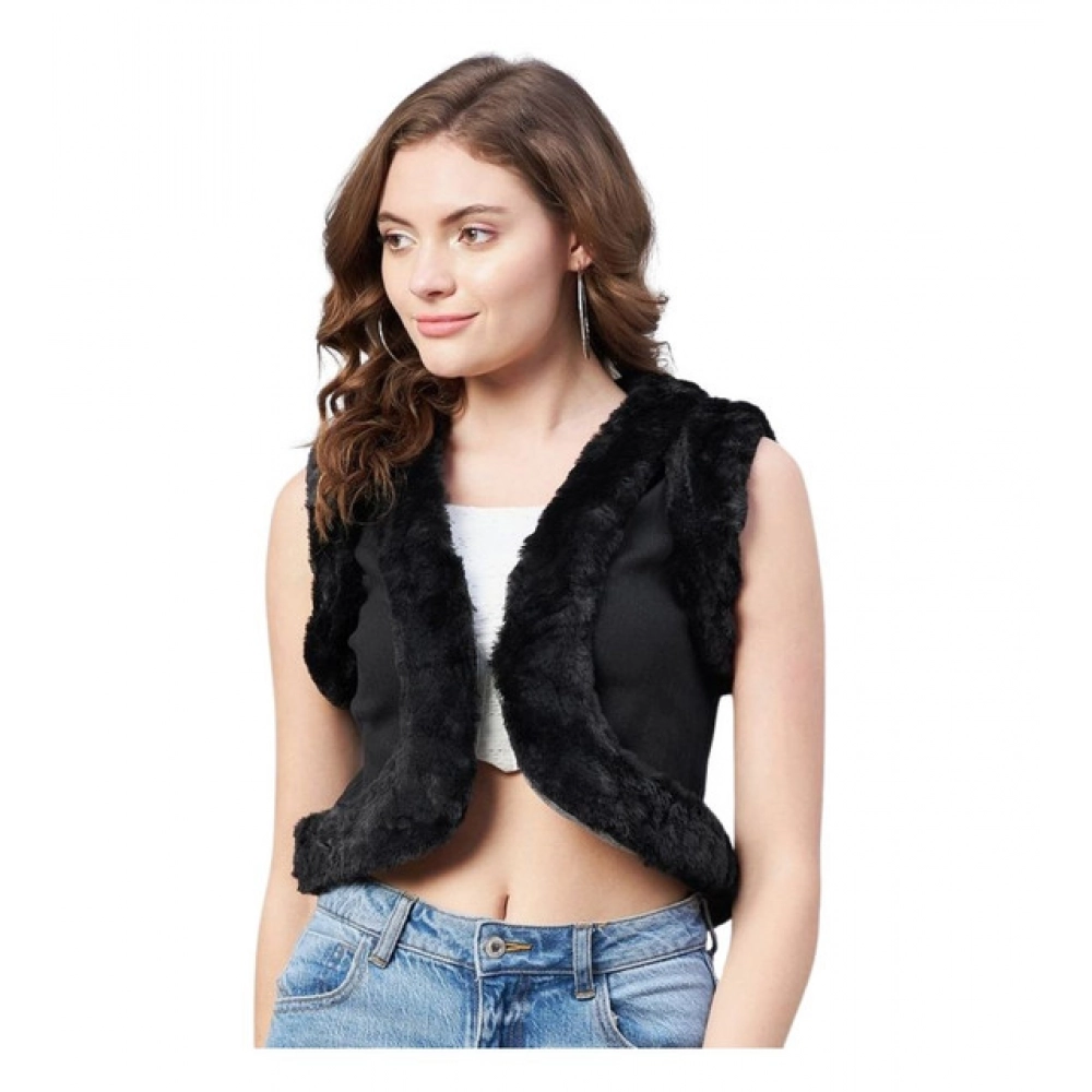 PID-65432-Women-s-Denim-And-Fur-Solid-Sleeveless-Shrug-Black-1-1000x1000-1.webp Women's Denim And Fur Solid Sleeveless Shrug (Black) - Image 1