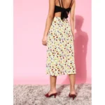 Women's Polyester Floral Side Zip Skirt (Multicolor) - Image 5
