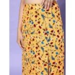 Women's Polyester Floral Side Zip Skirt (Multicolor) - Image 4
