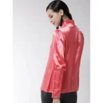 Women's Polyester Solid Long Sleeves Top (Coral) - Image 5
