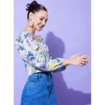 Women's Polyester Floral Long Sleeves Top (Multicolor) - Image 5