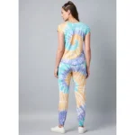 Women's Cotton Tie And Dye Short Sleeve Tracksuit (Multicolor) - Image 4