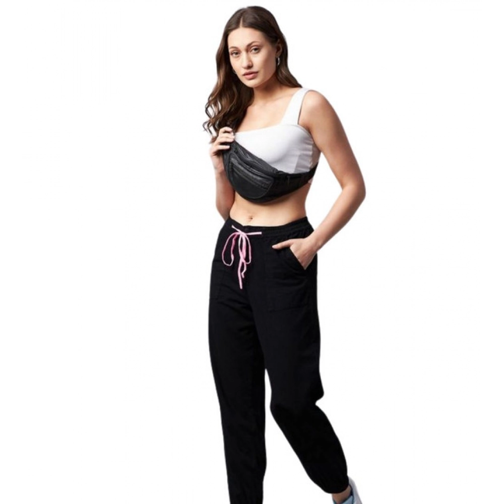 PID-65514-Women-s-Cotton-Twill-Solid-Elasticated-Trousers-Black-1-1000x1000-1.webp Women's Cotton Twill Solid Elasticated Trousers (Black) - Image 1