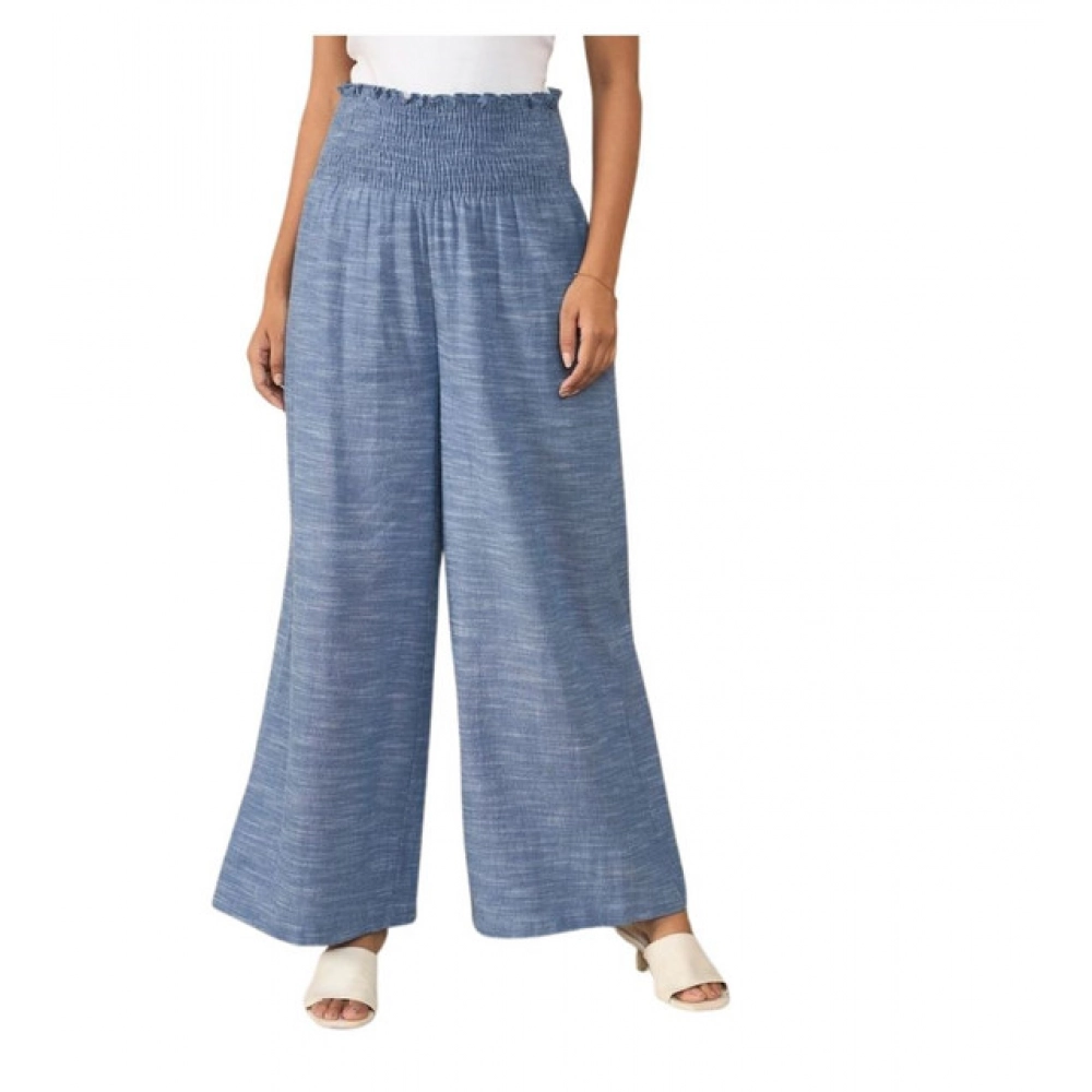 PID-65516-Women-s-Cotton-Self-Design-Smocked-Trousers-Blue-1-1000x1000-1.webp Women's Cotton Self Design Smocked Trousers (Blue) - Image 1