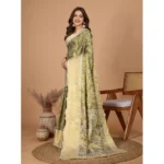 Women's Jacquard Saree With Unstitched Blouse 5.5Mtr (Olive)