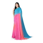 Women's Georgette Floral Printed Saree With Unstitched Blouse 5.5Mtr (Multicolor) - Image 2