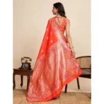 Women's Faux_Banarasi_Silk Woven Saree With Unstitched Blouse 5.5Mtr (Coral) - Image 2