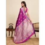 Women's Faux_Banarasi_Silk Woven Saree With Unstitched Blouse 5.5Mtr (Magenta) - Image 2