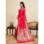 Women's Faux_Banarasi_Silk Woven Saree With Unstitched Blouse 5.5Mtr (Red)