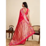 Women's Faux_Banarasi_Silk Woven Saree With Unstitched Blouse 5.5Mtr (Red) - Image 2