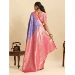 Women's Faux_Banarasi_Silk Woven Saree With Unstitched Blouse 5.5Mtr (Blue) - Image 2