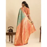 Women's Faux_Banarasi_Silk Woven Saree With Unstitched Blouse 5.5Mtr (Green) - Image 2