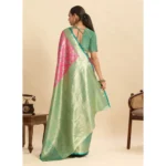 Women's Faux_Banarasi_Silk Woven Saree With Unstitched Blouse 5.5Mtr (Pink) - Image 2
