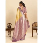 Women's Faux_Banarasi_Silk Woven Saree With Unstitched Blouse 5.5Mtr (Yellow) - Image 2