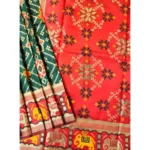 Women's Patola Silk Meena And Zari Woven Saree With Unstitched Blouse 5.5Mtr (Blue) - Image 2