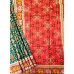 Women's Patola Silk Meena And Zari Woven Saree With Unstitched Blouse 5.5Mtr (Green)