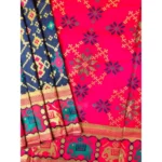 Women's Patola Silk Meena And Zari Woven Saree With Unstitched Blouse 5.5Mtr (Green) - Image 2
