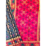 Women's Patola Silk Meena And Zari Woven Saree With Unstitched Blouse 5.5Mtr (Green) - Image 3