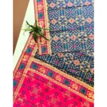 Women's Patola Silk Meena And Zari Woven Saree With Unstitched Blouse 5.5Mtr (Navy) - Image 2