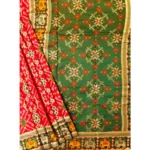 Women's Patola Silk Meena And Zari Woven Saree With Unstitched Blouse 5.5Mtr (Red)