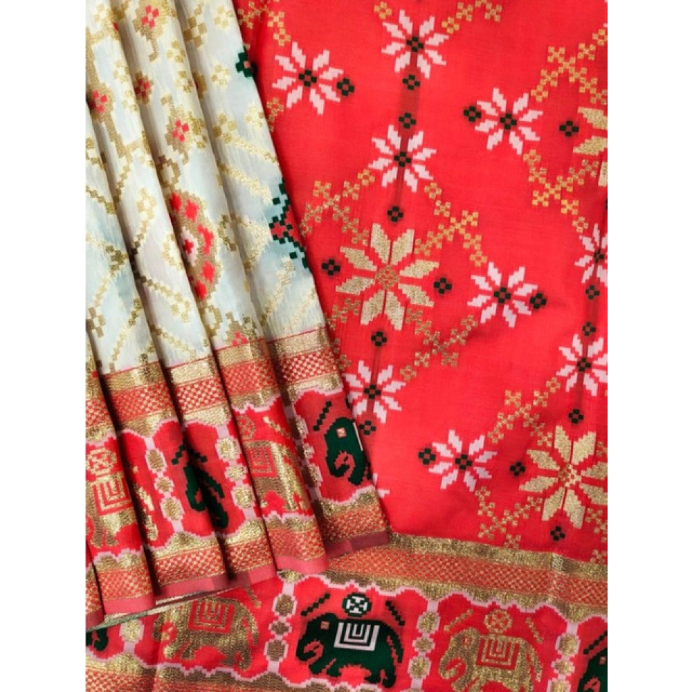 PID-65633-Generic-Women-S-Patola-Silk-Meena-And-Zari-Woven-Saree-With-Unstitched-Blouse-5-5-Mtr-Whi-1000x1000-1.webp Women's Patola Silk Meena And Zari Woven Saree With Unstitched Blouse 5.5Mtr (White) - Image 1