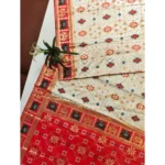 Women's Patola Silk Meena And Zari Woven Saree With Unstitched Blouse 5.5Mtr (White) - Image 4