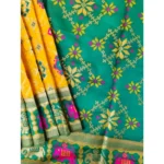 Women's Patola Silk Meena And Zari Woven Saree With Unstitched Blouse 5.5Mtr (Yellow) - Image 2