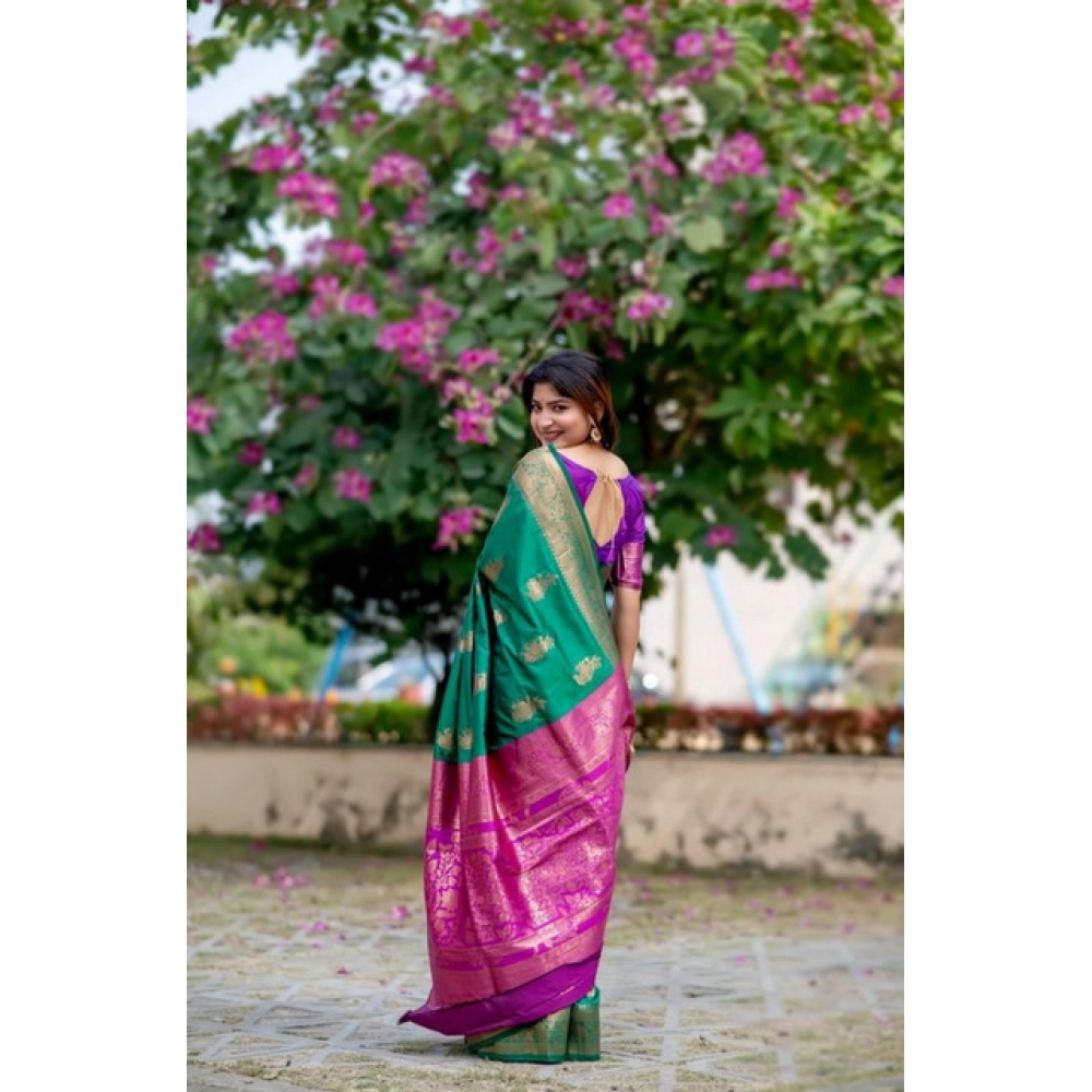 PID-65662-Generic-Women-S-Katan-Silk-Zari-Weaving-Saree-With-Unstitched-Blouse-5-5-Mtr-Dark-Green-1000x1000-1.webp Women's Katan_Silk Zari_Weaving Saree With Unstitched Blouse 5.5Mtr (Dark_Green) - Image 1