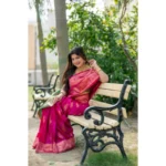 Women's Katan_Silk Zari_Weaving Saree With Unstitched Blouse 5.5Mtr (Pink) - Image 3