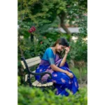 Women's Katan_Silk Zari_Weaving Saree With Unstitched Blouse 5.5Mtr (Royal_Blue) - Image 3