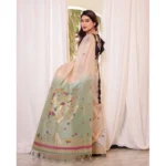 Women's Blended_Cotton Woven_Motifs Saree With Unstitched Blouse 5.5Mtr (Rama_Green) - Image 3